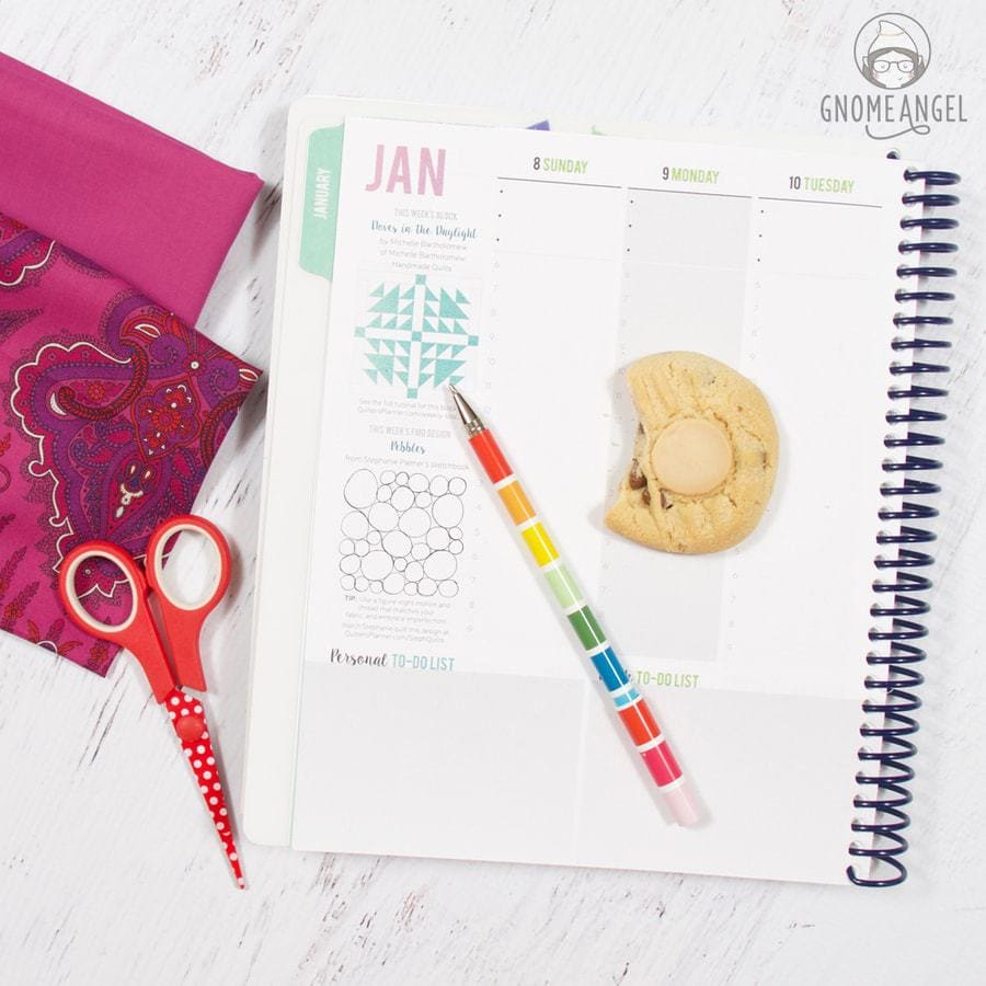 52 Weeks with The Quilter's Planner - Join Angie Wilson of GnomeAngel.com in 2017 to sew all 52 block tutorials included in The Quilter's Planner. Make blocks, learn skills and win prizes - what more could you want? Find out more on www.gnomeangel.com