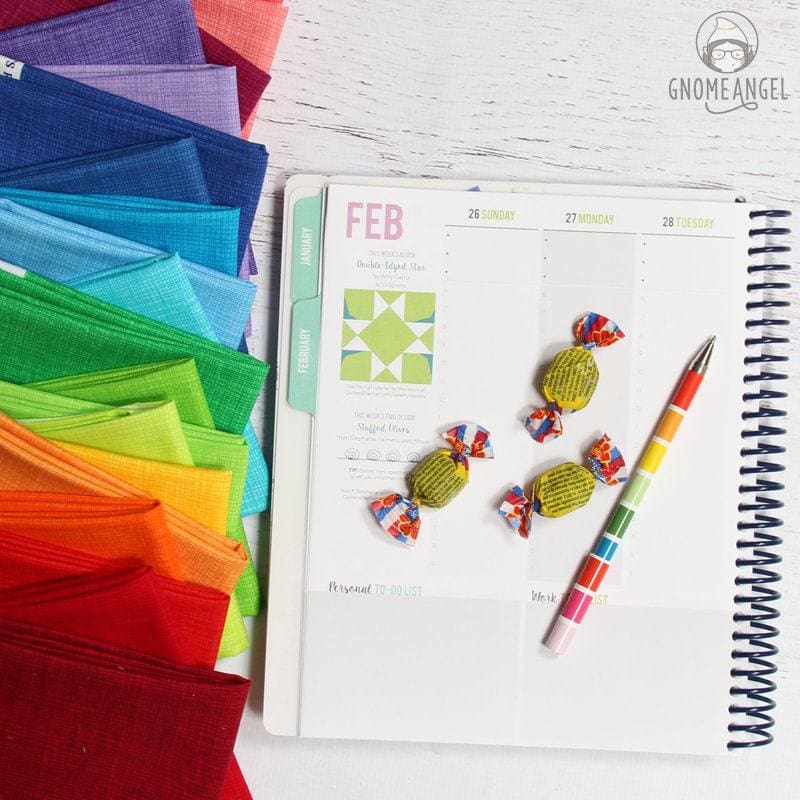 52 Weeks with The Quilter's Planner - Join Angie Wilson of GnomeAngel.com in 2017 to sew all 52 block tutorials included in The Quilter's Planner. Make blocks, learn skills and win prizes - what more could you want? Find out more on www.gnomeangel.com