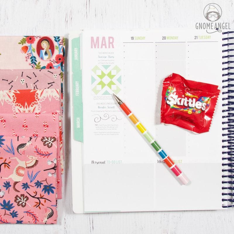 52 Weeks with The Quilter's Planner - Join Angie Wilson of GnomeAngel.com in 2017 to sew all 52 block tutorials included in The Quilter's Planner. Make blocks, learn skills and win prizes - what more could you want? Find out more on www.gnomeangel.com