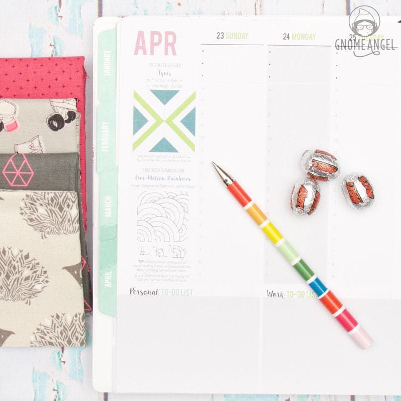 52 Weeks with The Quilter's Planner - Join Angie Wilson of GnomeAngel.com in 2017 to sew all 52 block tutorials included in The Quilter's Planner. Make blocks, learn skills and win prizes - what more could you want? Find out more on www.gnomeangel.com