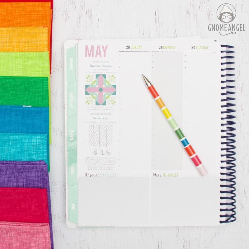 52 Weeks with The Quilter's Planner - Join Angie Wilson of GnomeAngel.com in 2017 to sew all 52 block tutorials included in The Quilter's Planner. Make blocks, learn skills and win prizes - what more could you want? Find out more on www.gnomeangel.com
