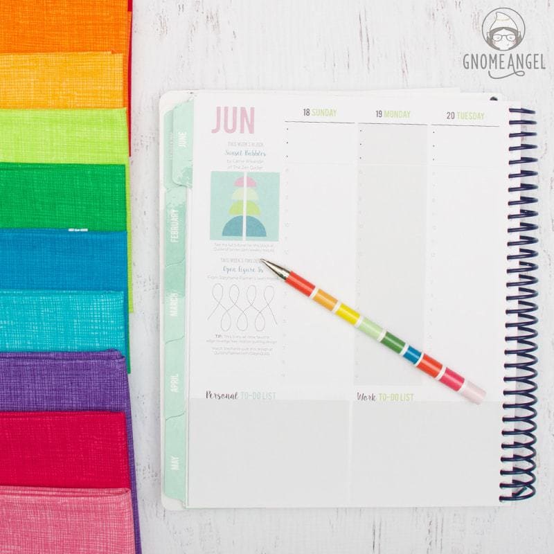52 Weeks with The Quilter's Planner - Join Angie Wilson of GnomeAngel.com in 2017 to sew all 52 block tutorials included in The Quilter's Planner. Make blocks, learn skills and win prizes - what more could you want? Find out more on www.gnomeangel.com