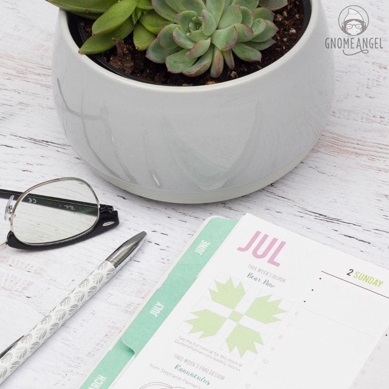 52 Weeks with The Quilter's Planner - Join Angie Wilson of GnomeAngel.com in 2017 to sew all 52 block tutorials included in The Quilter's Planner. Make blocks, learn skills and win prizes - what more could you want? Find out more on www.gnomeangel.com