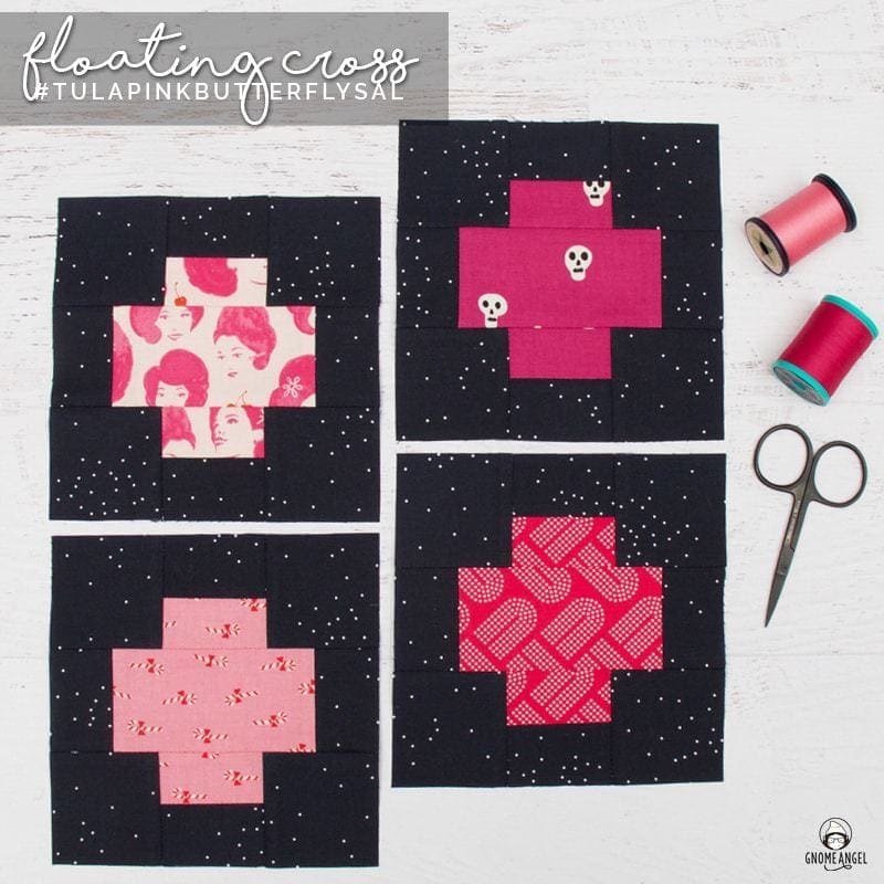 Tula Pink Butterfly Quilt Sew-along hosted by Angie Wilson of GnomeAngel.com, Nicole of Snips Snippets and Chelsea of Pink Door Fabrics. Sew this amazing quilt and win prizes. More details at GnomeAngel.com