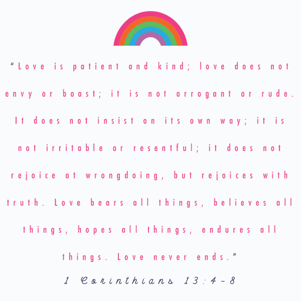 Bible verse from 1 Corinthians 13:4-8