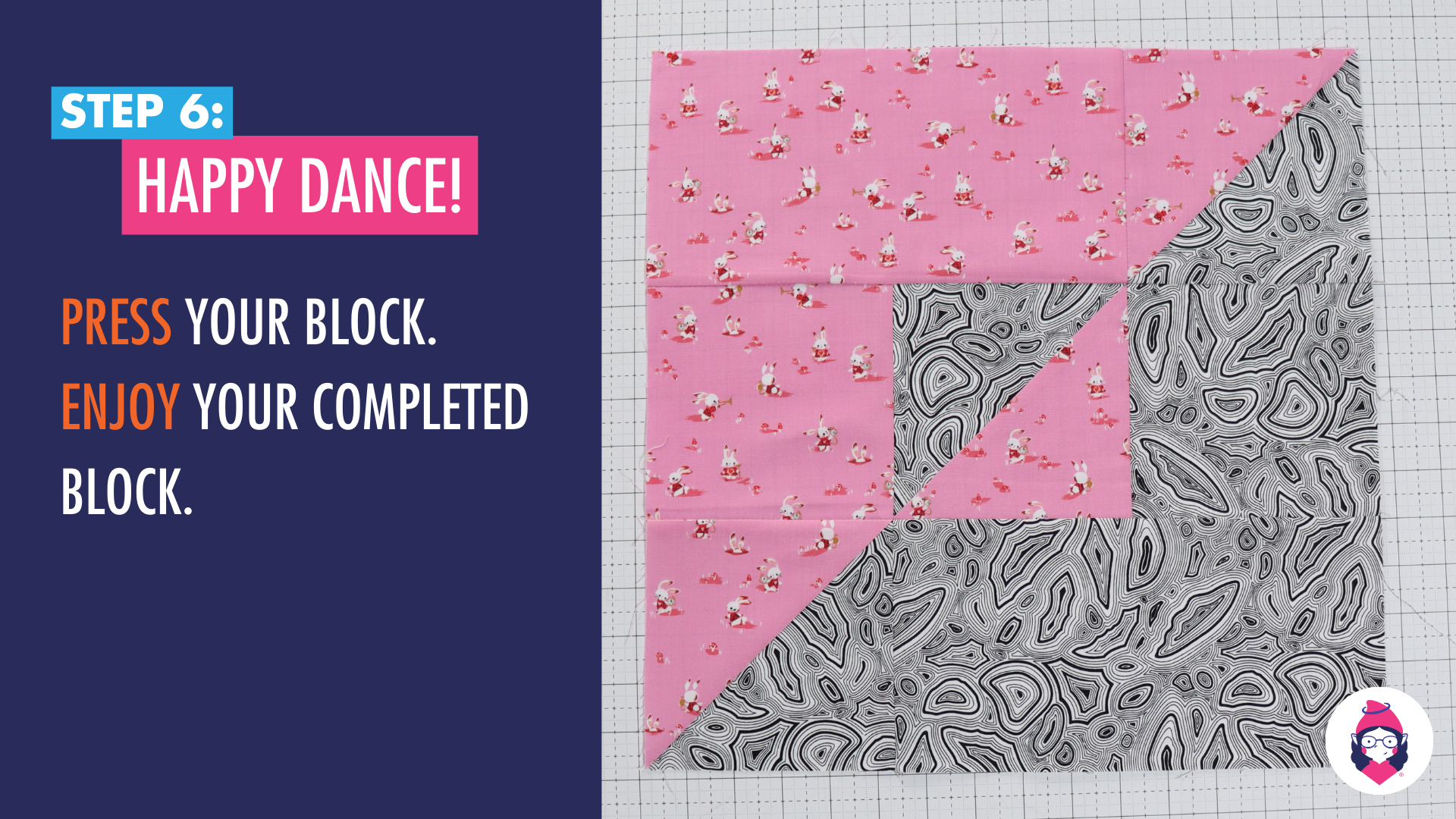 Betty's Delight Patchwork Block Tutorial Step 6 Card