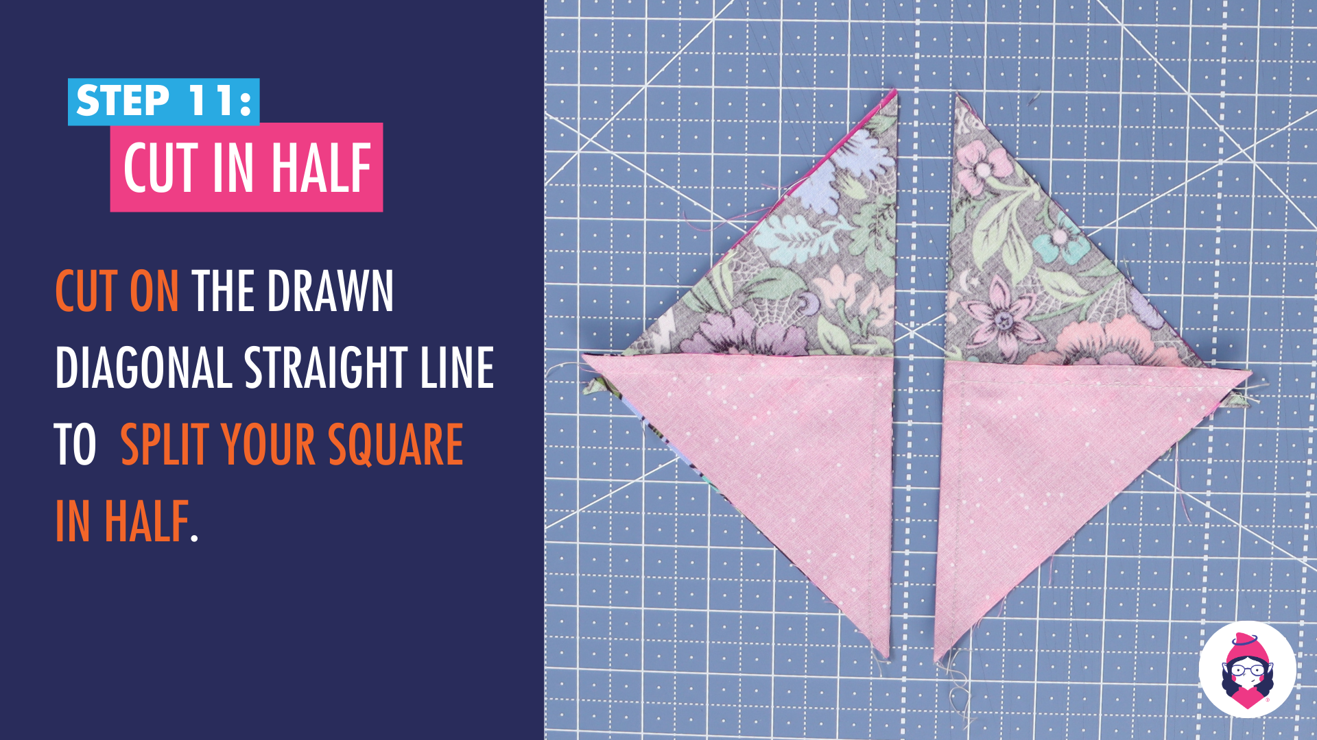 How to Make an Hourglass/Quarter Square Triangle Patchwork Unit Tutorial Step 11 Card