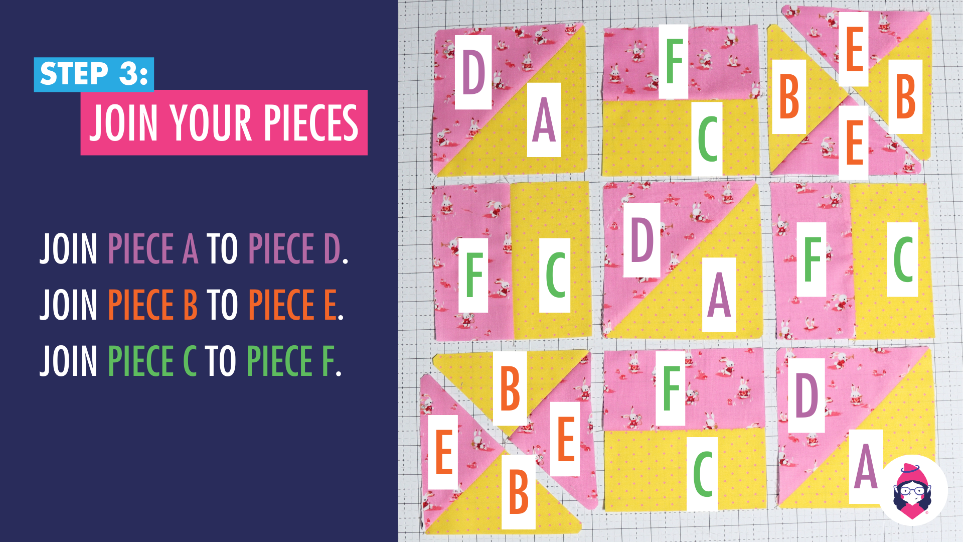 Split Churndash Patchwork Block Tutorial Step 3 Card