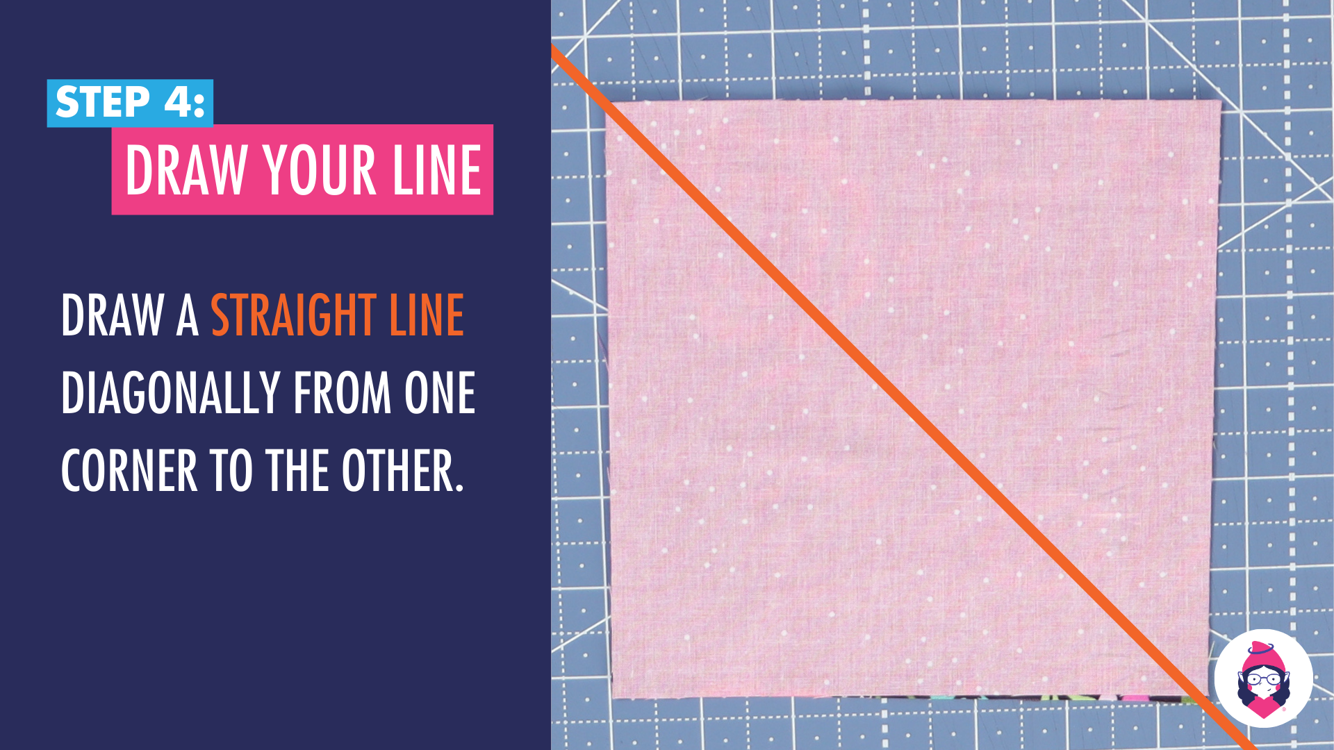 How to Make an Hourglass/Quarter Square Triangle Patchwork Unit Tutorial Step 4 Card