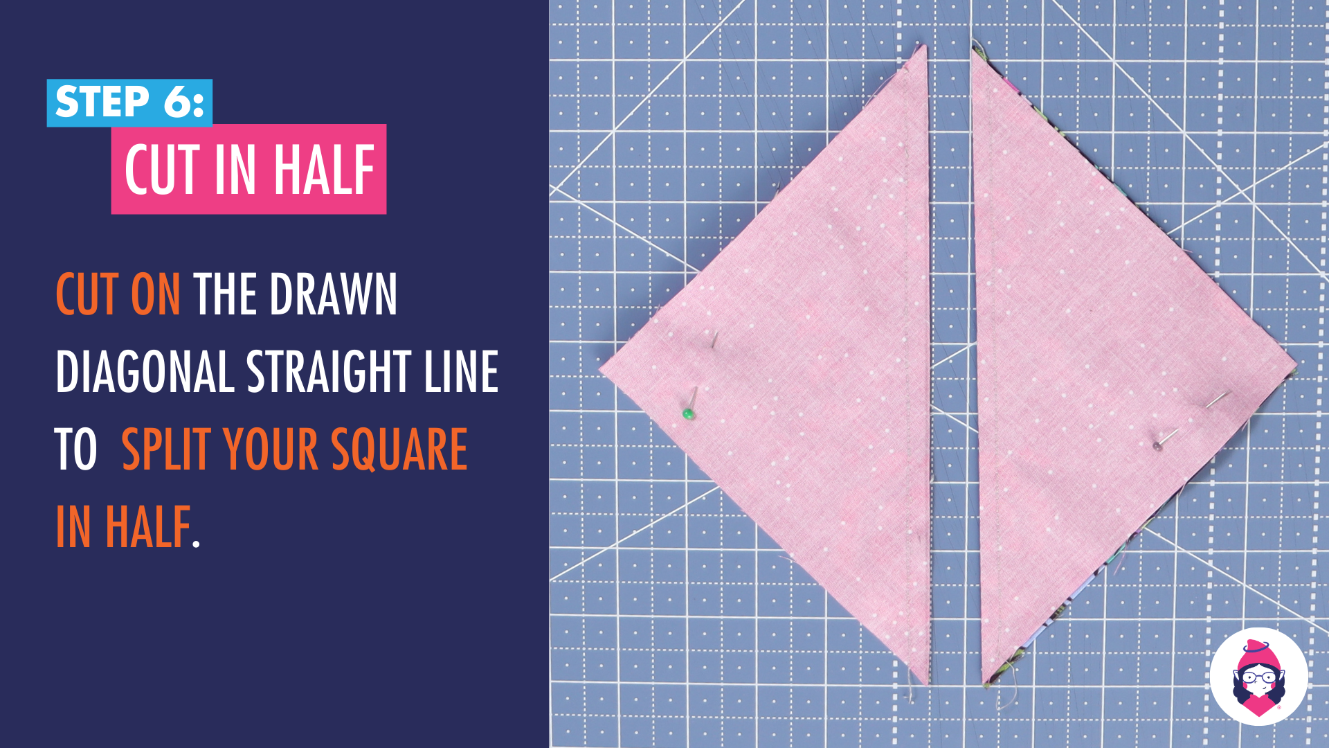 How to Make an Hourglass/Quarter Square Triangle Patchwork Unit Tutorial Step 6 Card