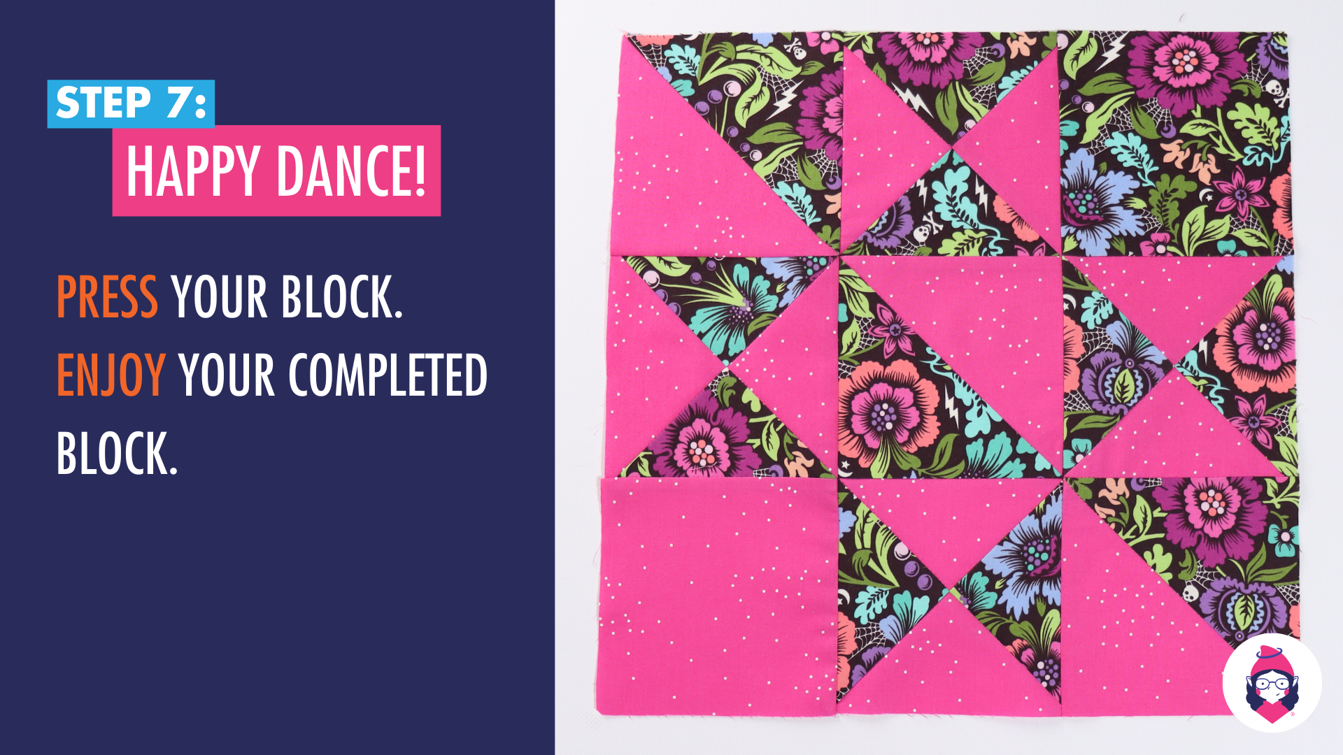 Split Ohio Star Patchwork Block Tutorial Step 7 Card