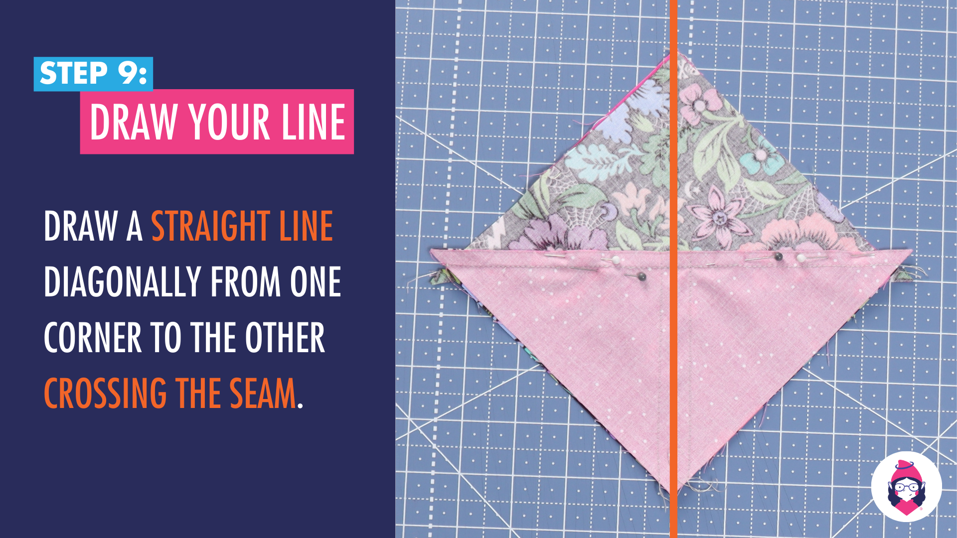 How to Make an Hourglass/Quarter Square Triangle Patchwork Unit Tutorial Step 9 Card
